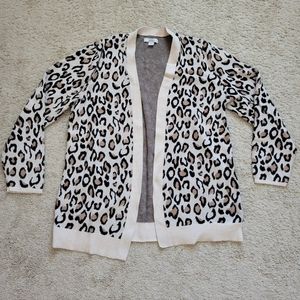 Cheetah Print Sweater Cardigan